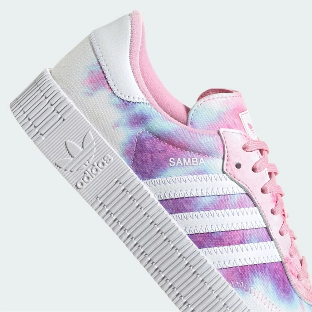 ADIDAS Vibrant Multi Color Tie-Dye Low-Top Sneakers Size 7 Chill Playful Vibes - Picture 4 of 12